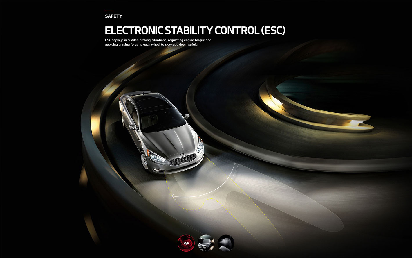 Electronic Stability Control (ESC) Feature를 표현하는 디자인 시안