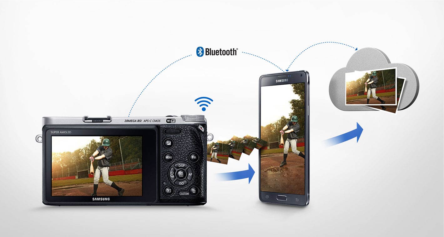 Samsung NX500의 촬영 기능 중 Trap Shot에 대해 설명하는 디자인 시안